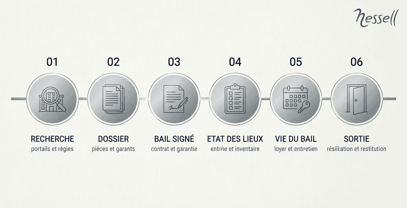 Parcours de la location a Geneve Parcours d'une location a Geneve, de la recherche a la sortie